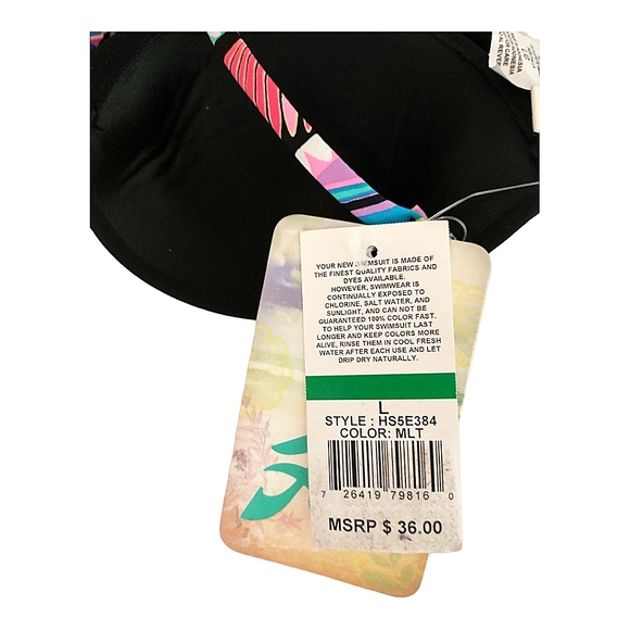 Hobie Multicolor bikini top. L - Picture 6 of 10